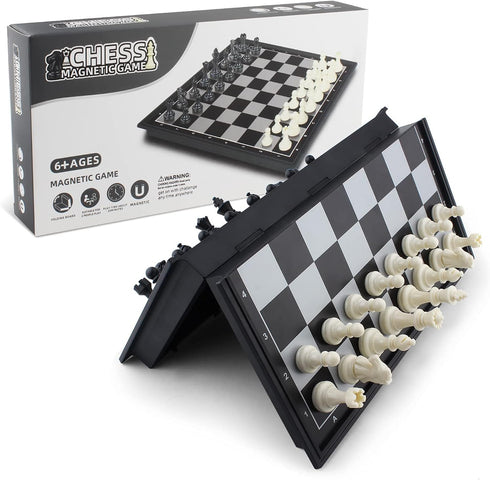 DINOBROS Magnetic Travel Chess Set, Folding Board Portable Chess Board Games Gift for Kids and Adults