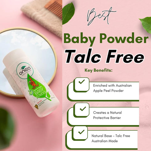 3.5 oz ONEA Natural Apple Baby Powder - Talc-Free, Preservative-Free Natural Body Powder - Reduced Risk of Skin