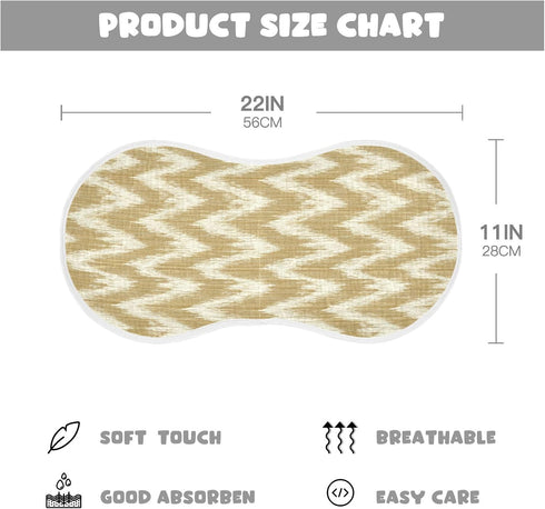 decor gift 4 Pack 22x11in Cotton Burp Cloths Baby Easy Care Beige Ikat Simple Line Burp rag for Unisex Babies