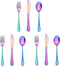 LIANYU 9-Piece Rainbow Kids Silverware Set, Stainless Steel Toddler Utensils, Knife Fork Spoon, Dishwasher Safe