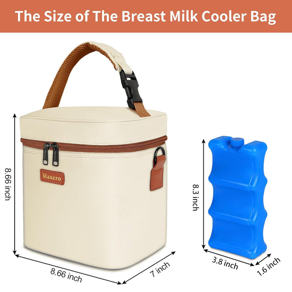 Pack, 6 9 Mancro Breast Milk Cooler Travel Bag with Ice Insulated Baby Bottle Bag Fits for Baby Bottles Up to Ounce
