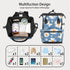 Hsnar Backpack Daisy Flower Butterfly Waterproof Diaper Bag Large Capacity Baby Bag with Stroller Straps, Multi-Pocket