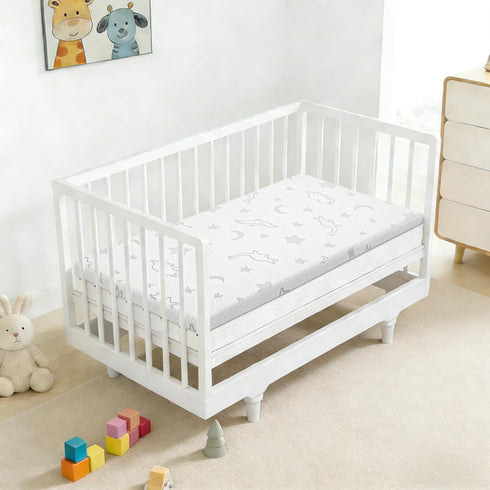 2" 27.5" 52", Crib Mattress Topper x x High Density Foam Breathable Baby and Toddler Mattress Topper with Waterproof