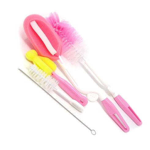 Honbay Bottle Brush Cleaner Kit - 5 PCS with Teat Cleaner and Straw Brushes, Random Color