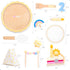 Playset 3 4 5 UMU Wooden Birthday Cake Pretend Kitchen Toy with Candles Numbers Fruits & Toppings Wooden Play Food