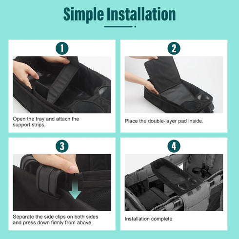 W4 W4, W4 (20.47"9.84"4.92") Stroller Snack Tray for Wonderfold Wagon Stroller Cup Holder Toy Storage Wagon Accessories