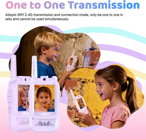 vilicert 3-12, Set, Kids Video Walkie Talkies for Girls Ages Christmas Gifts for Kids & Stocking Stuffers for Girls