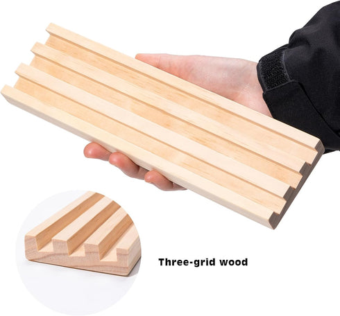Set 4 Wooden Domino Trays Holders, of Domino Racks for Mexican Train Dominoes and Other Classic Games, Mexican Train