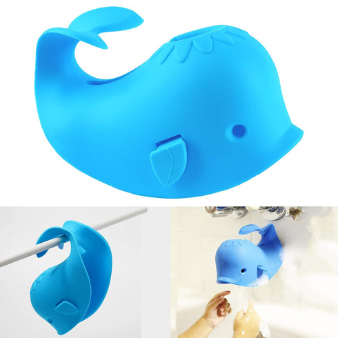 Bath Spout Cover for Bathtub, Baby Shower Protector Cover, Cute Soft Whale Design for Safe Baths (Blue)