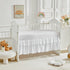 3 Set Pieces Tufted Crib Bedding with Ruffle Fringe, White Ruffled Comforter with Fitted Sheet and Bed Skirt , Soft