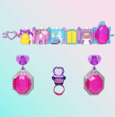 Polly Pocket Collector Compact with 2 Dolls, Royal Ball Jewelry Accessories Set, Collectible Toy with Unicorn Castle