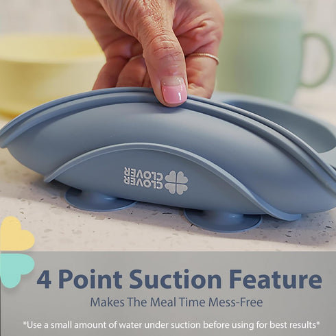 Suction Plates for Babies & Toddlers - 100% Food-Grade Silicone, Baby Led Weaning Supplies, 3 Pack