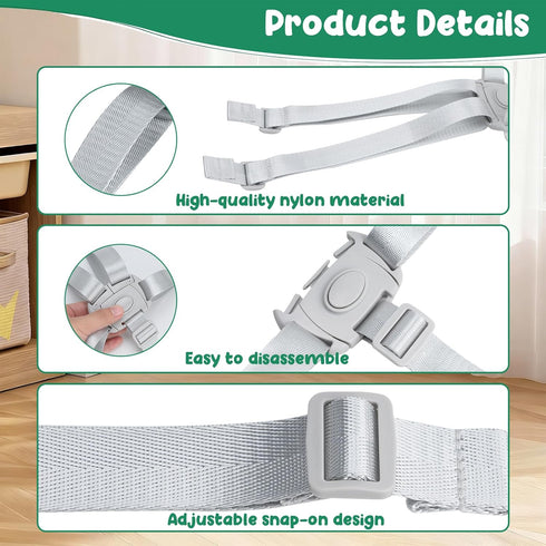 Engorgio 5 (2 High Chair Straps Replacement Compatible for gracos Highchairs and Most Point High Chairs pcs)