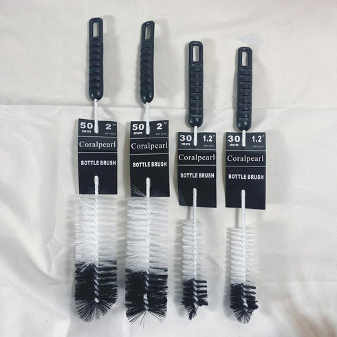 4, Set Coralpearl Bottle Brushes Thin Long Handle X Utility Skinny Wire Cleaner Big Small, Bendable Flexible
