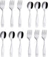 ANNOVA Children's Flatware Set: 12 Pieces Stainless Steel Silverware for Kids, Engraved Dinosaurs