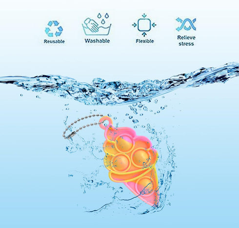 25Pcs Mini Ice Cream Pop Keychain Fidget Toys, Ice Cream Party Favors Supplies, Silicone Mini Pop Toys Birthday