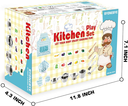 35 Set Set,Cooking Pcs Kitchen Pretend Play Accessories Toys,Cooking with Stainless Steel Cookware Pots and Pans