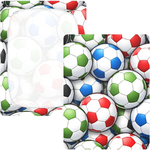 CZXW 52" 28" Colorful Soccer Balls Crib Sheets Fitted x Natural Cotton Soft & Breathable for Baby Crib Mattress