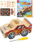 DIY Wooden Race Car with Stickers - Kids Building Kit, STEM Building Toys for Ages 4-7