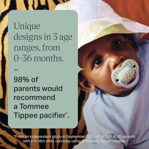 Tommee 6-18 Symmetrical 100% Pack 4 Tippee Ultimate Fit Pacifiers, Months, Extra Air Holes, Nipple and Shield, BPA Free