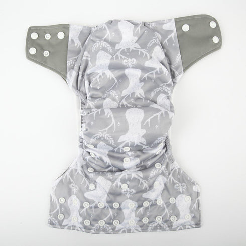 Sigzagor 3 Pack) AIll in One Cloth Diapers Nappies for Night AIO Sewn in Insert Reusable Washable (Deer