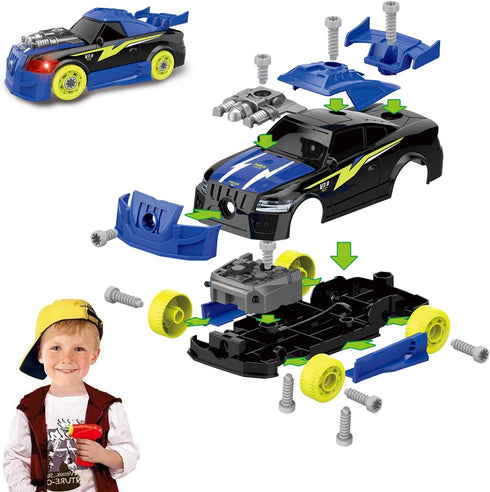 Take Apart Toy Racing Car, 2 in 1 Build Your Own Car, Gift for Children Construction Building Toys