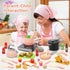 Set, Set Set CUTE STONE Play Kitchen Accessories Kids Cooking Toys with Play Pots and Pans, Electronic Induction