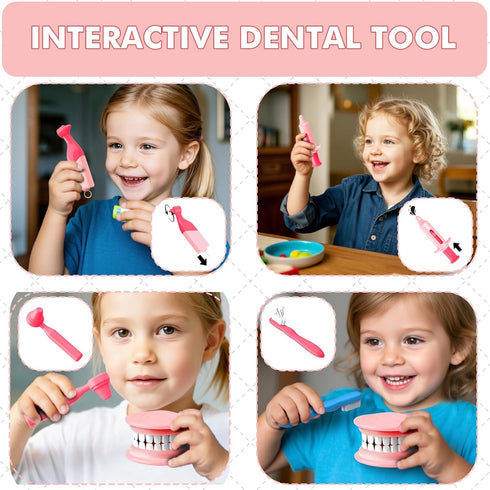 Set 3-5 3 4 Playset 3 4 5 6 7 8 Dentist Play for Girls - Doctor Kit Toy Gifts for Year Old Toddler Girls, Pretend Play
