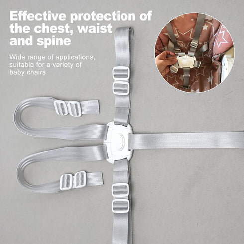 KornaDoz 5 3-Point, Universal Point Harness Replacement Straps for High Chair & Stroller, Convertible to Washable