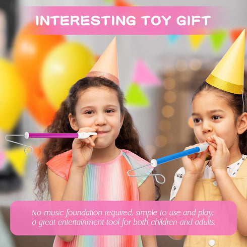 24 4 Syhood Pcs Slide Whistle for Adults Instrument Toy Plastic Metal Musical Slide Whistles for Kids Classroom Gift