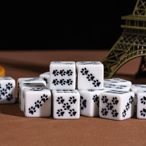 10 Piece D6 Dice Set: 16mm Six Sides Game Dice Set for MTG, Dungeons and Dragons, Black Cat's Paw
