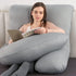 Elover Cooling Pregnancy Pillows for Sleeping,U Shaped Full Body Pillow with Removable Cover,Pregnant Women Must