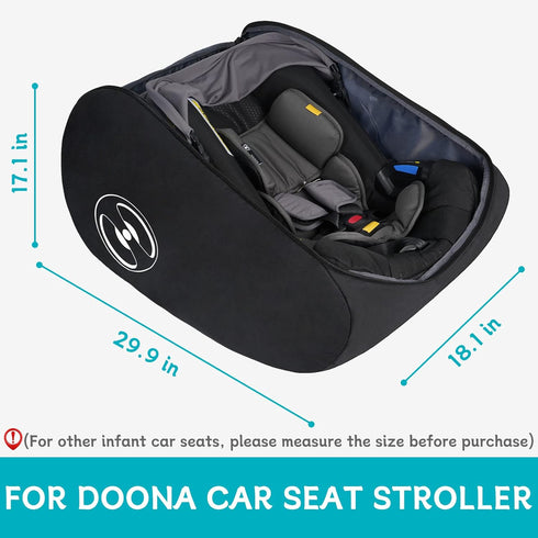 YOREPEK Padded Car Seat Travel Bag for Airplane, Compatible with Doona Car Seat, Foldable Gate Check Backpack
