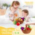 PHEZAPA 1-3, Set 6-12 1 Play Food for Toddler Plush Pretend Food with Sorting Fruit Basket, Baby Sensory Toys Months