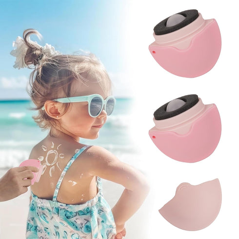 Tirlsy Set Sunscreen Applicator For Kids, Roll on Sponge Applicator for Sunscreen -Sunblock Buddy Brush with Protective