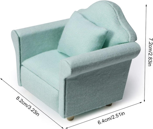Dollhouse Couch Miniature Furniture Sofa with Pillows for Living Room Desktop Decoration Fabric Sofa Mini Home Scene
