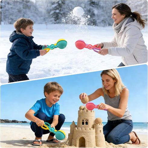 UMUACCAN 2pcs Mold,2pcs 2-15, Snowball Maker for Kids and Detachable Beach Shovels, Rolling Sand Seashell Collecting