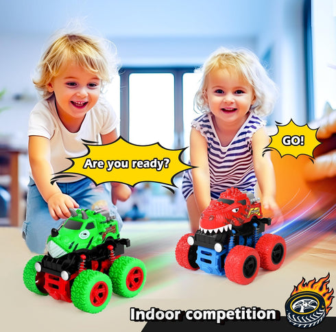 Awsogiff 3 4 5 3-4-5, 4 3-5 Dinosaur Toys for Year Old Boys, Monster Trucks for Boys Ages Wheels Drive Durable Friction