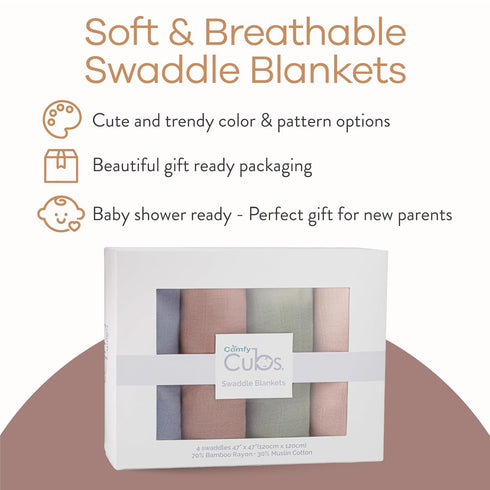 Set Muslin Cotton Baby Towels and Swaddle Blankets