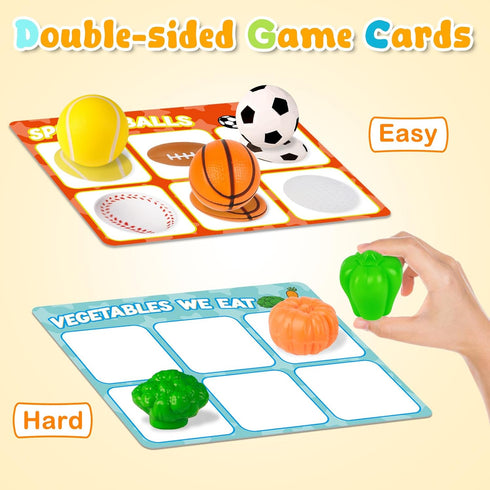 Match Card & Sort Game Set for Toddlers, Montessori Educational Learning Activities for Preschool