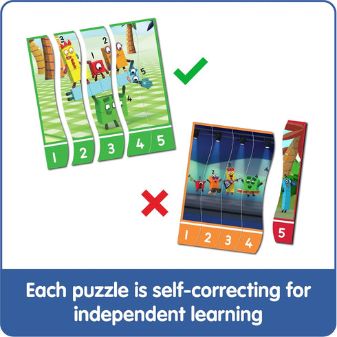 hand2mind Numberblocks Sequencing Puzzle Set - Math Games for Kids Ages 3-5, Educational Toys