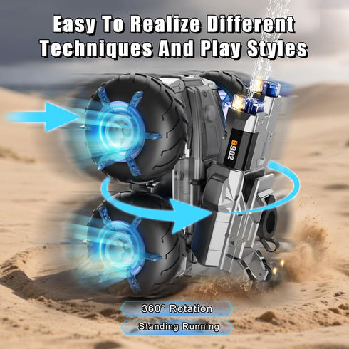 ZHYLLO 3-in-1 4WD 8 9 10 11 12 Remote Control Car RC Boat & Water Gun Amphibious Remote Control Car All-Terrain RC Cars