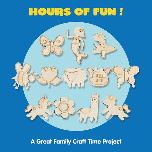 JOYIN 12 pcs Wooden Magnets, Spring Arts & Crafts Kit for Boys and Girls, Craft Toys for Birthday and Easter