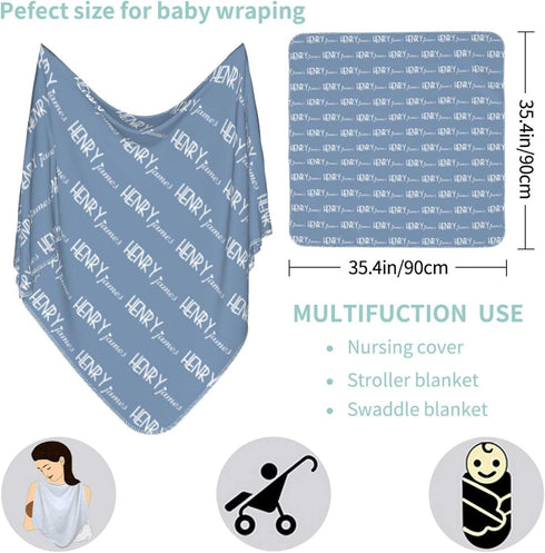 IWEORTHY Custom Name Baby Swaddle - Personalized Infant Blanket