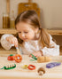 Set, Playset 3+, Set ROBUD Wooden Toy Food Cutting Play Food for Kids Kitchen Accessories Pretend Toy Food with Storage