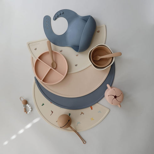 mushie Silicone Placemat for Kids - BPA-Free Non-Slip Design (Dinosaurs)