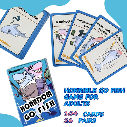 Remione 2+ 104 10+ 26 Horrible Go Fish Game for Grown Up - Horrdom Go Fish, Players, Cards, Minutes, Pairs, Card Games
