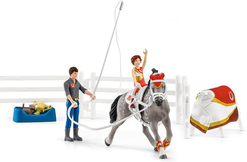 Set, 18 Set 5-12 schleich HORSE CLUB Mia's Vaulting Piece Horse Play with Rider, Horse, and Trainer, schleich Horse