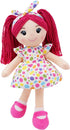 June Garden 18" Snuggle Cuties Sophie - Huggable Pink Plush Doll Gift for Girls - Soft Cuddly Rag Doll