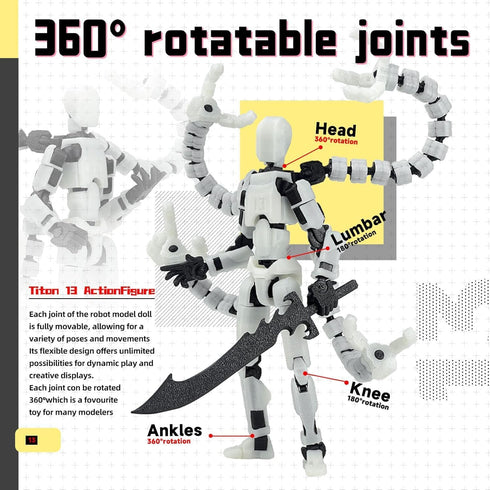 PkghoKids T13 Accessories,T13 t-13 3D 5.5inch) Action Figure Already Assembled Multi-Jointed Movable,for Collectors